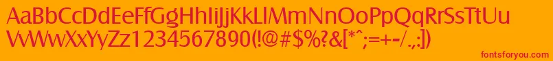 SalzburgRegular Font – Red Fonts on Orange Background