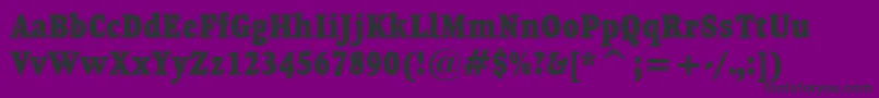 GoudyHeavyfaceCondensedBt-fontti – mustat fontit violetilla taustalla