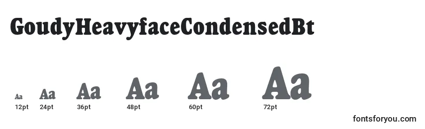 GoudyHeavyfaceCondensedBt Font Sizes