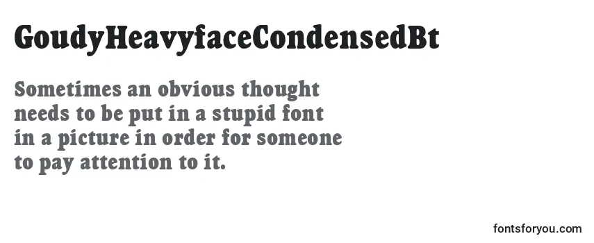 Review of the GoudyHeavyfaceCondensedBt Font