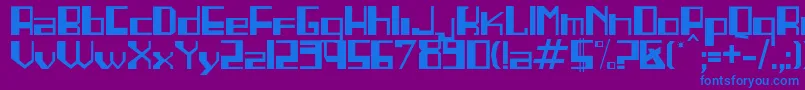 フォントLinea – 紫色の背景に青い文字