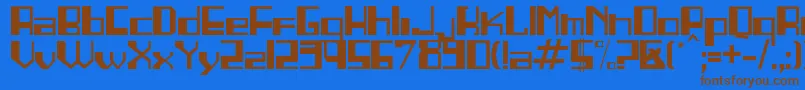 Linea Font – Brown Fonts on Blue Background