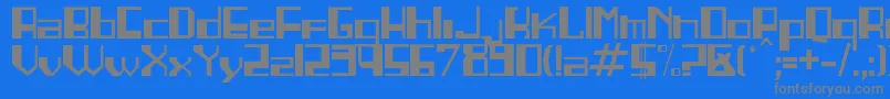 Linea-fontti – harmaat kirjasimet sinisellä taustalla