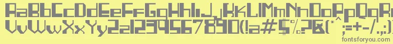 Linea-fontti – harmaat kirjasimet keltaisella taustalla
