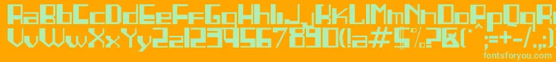 Linea Font – Green Fonts on Orange Background