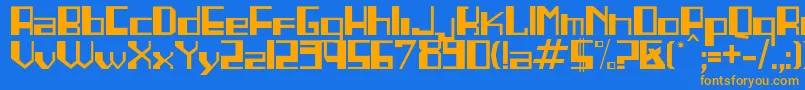 Linea Font – Orange Fonts on Blue Background