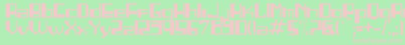 Linea-fontti – vaaleanpunaiset fontit vihreällä taustalla