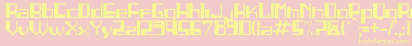 Linea-fontti – keltaiset fontit vaaleanpunaisella taustalla