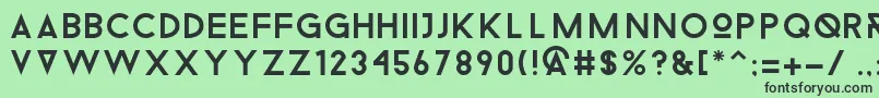 フォントDroidiga – 緑の背景に黒い文字