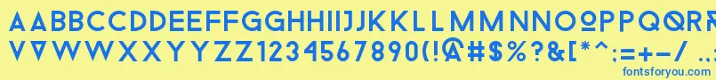 Droidiga Font – Blue Fonts on Yellow Background