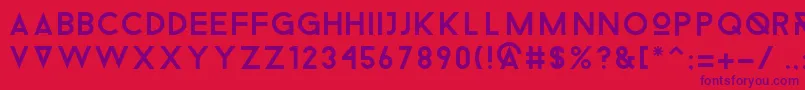Droidiga-Schriftart – Violette Schriften auf rotem Hintergrund