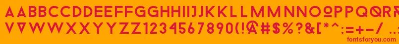 フォントDroidiga – オレンジの背景に赤い文字