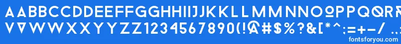 フォントDroidiga – 青い背景に白い文字