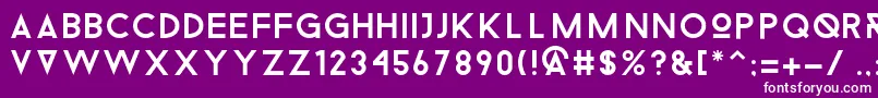 Droidiga-Schriftart – Weiße Schriften auf violettem Hintergrund