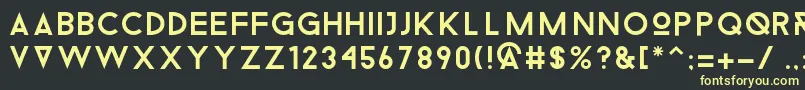 フォントDroidiga – 黒い背景に黄色の文字