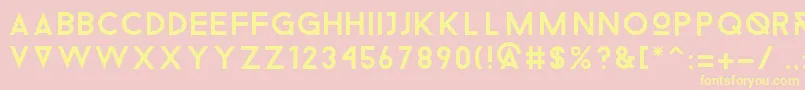 Droidiga-Schriftart – Gelbe Schriften auf rosa Hintergrund