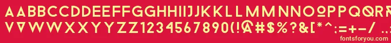 Droidiga Font – Yellow Fonts on Red Background