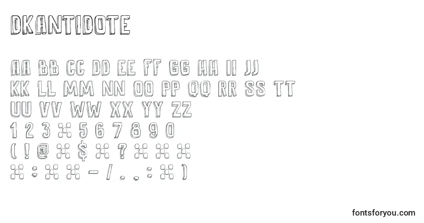 Fuente DkAntidote - alfabeto, números, caracteres especiales
