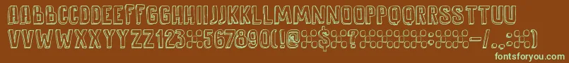 DkAntidote-fontti – vihreät fontit ruskealla taustalla