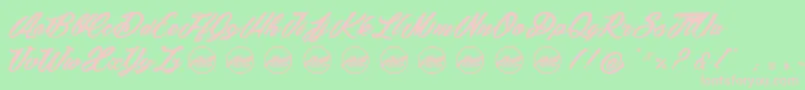 SnowballsSeasonPersonaluseonly Font – Pink Fonts on Green Background