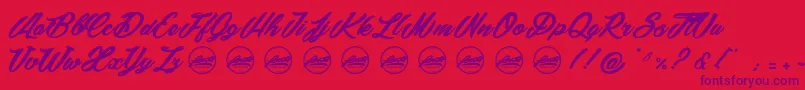 SnowballsSeasonPersonaluseonly Font – Purple Fonts on Red Background