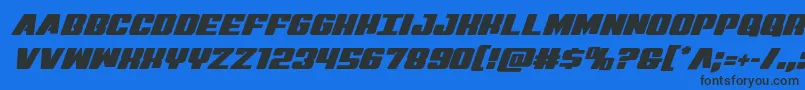 Virginhybrid Font – Black Fonts on Blue Background