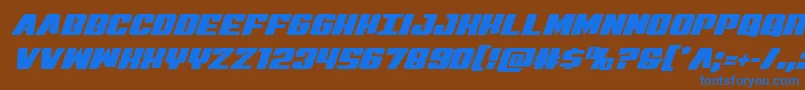 Virginhybrid Font – Blue Fonts on Brown Background