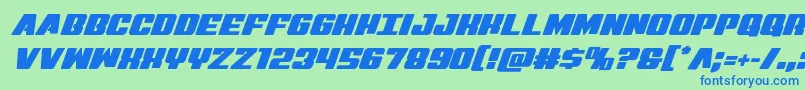 Virginhybrid Font – Blue Fonts on Green Background