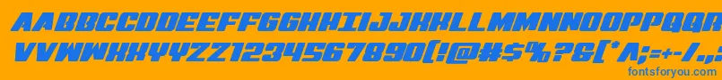 Virginhybrid Font – Blue Fonts on Orange Background