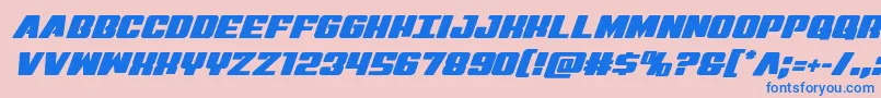 Virginhybrid Font – Blue Fonts on Pink Background