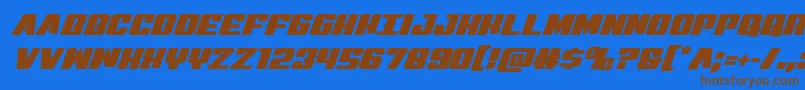 Virginhybrid Font – Brown Fonts on Blue Background