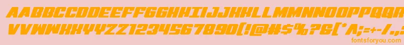 フォントVirginhybrid – オレンジの文字がピンクの背景にあります。