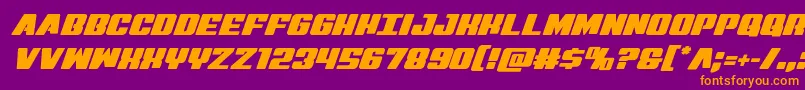 Virginhybrid Font – Orange Fonts on Purple Background
