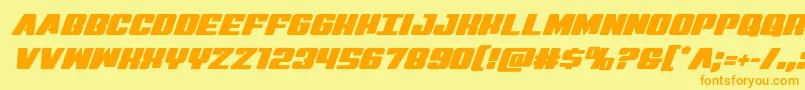 Police Virginhybrid – polices orange sur fond jaune