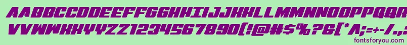 Police Virginhybrid – polices violettes sur fond vert
