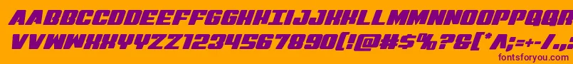 Police Virginhybrid – polices violettes sur fond orange