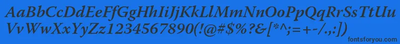 WarnockproSemiboldit Font – Black Fonts on Blue Background