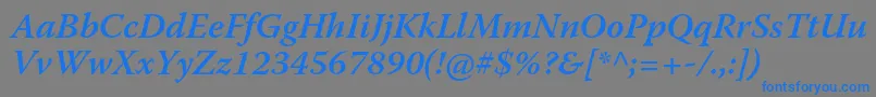 WarnockproSemiboldit Font – Blue Fonts on Gray Background