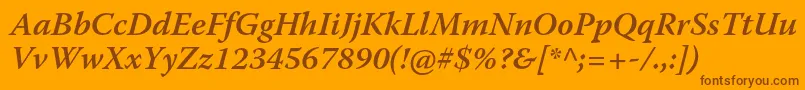 WarnockproSemiboldit Font – Brown Fonts on Orange Background