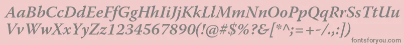 WarnockproSemiboldit Font – Gray Fonts on Pink Background