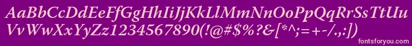 WarnockproSemiboldit Font – Pink Fonts on Purple Background