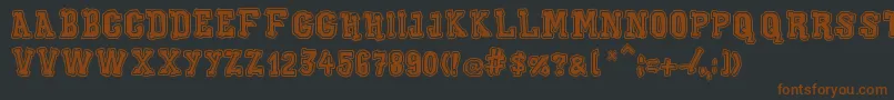 XiloGaldinoOutline-Schriftart – Braune Schriften auf schwarzem Hintergrund