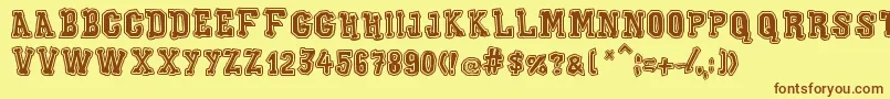 XiloGaldinoOutline Font – Brown Fonts on Yellow Background