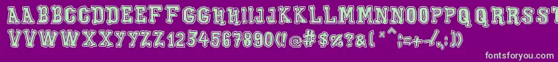 XiloGaldinoOutline Font – Green Fonts on Purple Background