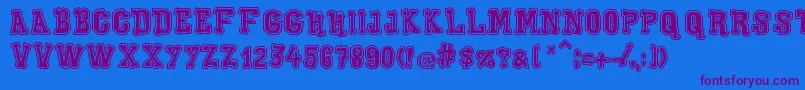 XiloGaldinoOutline Font – Purple Fonts on Blue Background