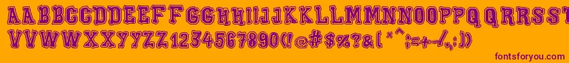 XiloGaldinoOutline Font – Purple Fonts on Orange Background