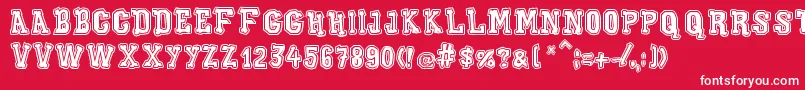 XiloGaldinoOutline Font – White Fonts on Red Background