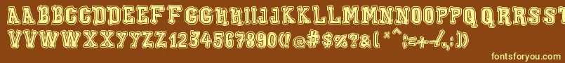 XiloGaldinoOutline Font – Yellow Fonts on Brown Background