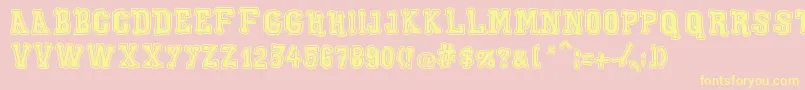 XiloGaldinoOutline-Schriftart – Gelbe Schriften auf rosa Hintergrund