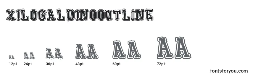 Размеры шрифта XiloGaldinoOutline